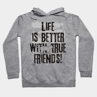 Life is better with true friends - Cat 1 Hoodie